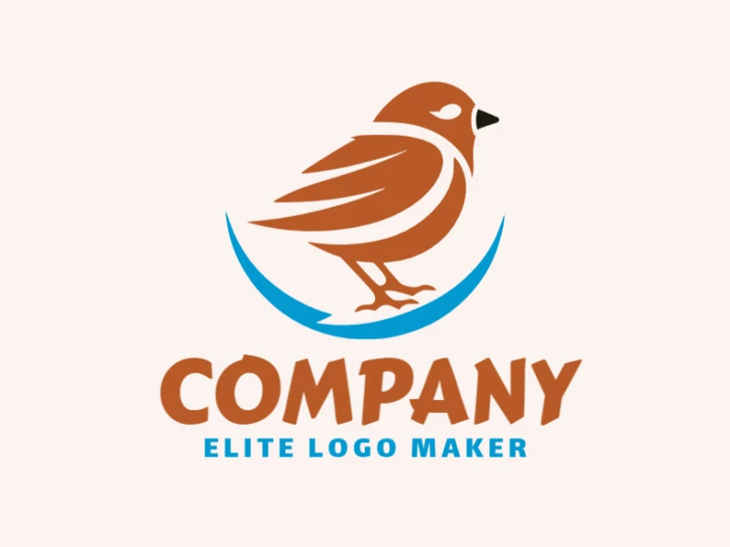 Logotipo profesional en forma de un pájaro de la naturaleza con diseño creativo y estilo abstracto.