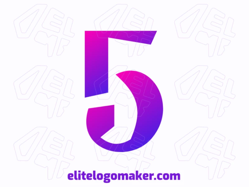 Logotipo genial y creativo con el número '5' en un estilo degradado elegante, creando un diseño dinámico y moderno.