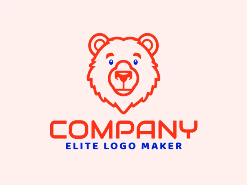 Un diseño de logotipo apropiado que muestra la cabeza de un oso naranja en estilo mascota, perfecto para una marca dinámica y atractiva.