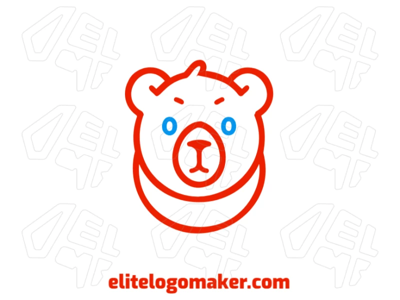 Oso De Naranja Con Diseño Editable Diseño De Logotipo Un oso naranja con un diseño editable, creado en estilo minimalista para lograr un atractivo visual lujoso y sofisticado.