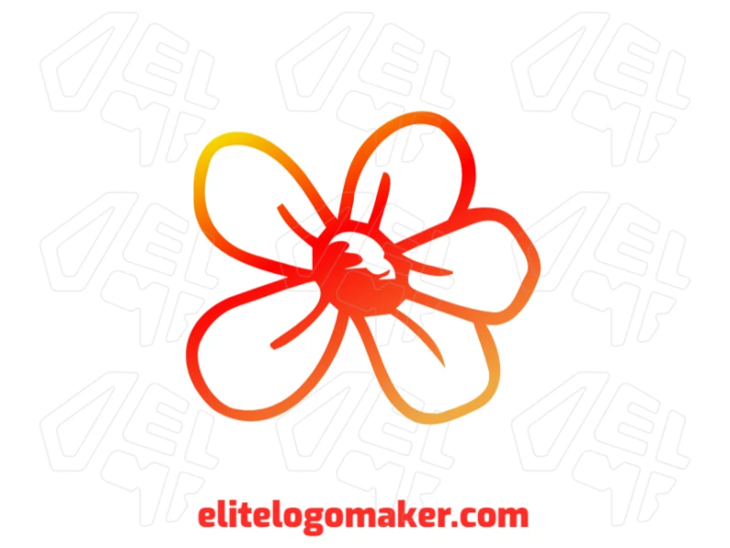 Logotipo minimalista con una flor naranja, diseñado con líneas limpias y formas simples para una identidad visual fresca y vibrante.