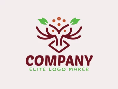 Logotipo ideal para diferentes empresas en forma de un búho combinado con hojas, con un estilo doble sentido.