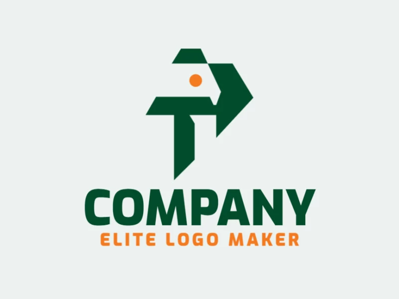 Logotipo disponible para venta en forma de una letra "P" combinado con un periquito, con estilo minimalista y color verde.