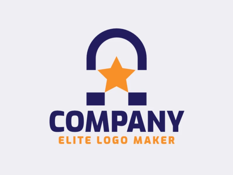 Logotipo creativo en forma de un candado combinado con una estrella, con diseño refinado y estilo minimalista.