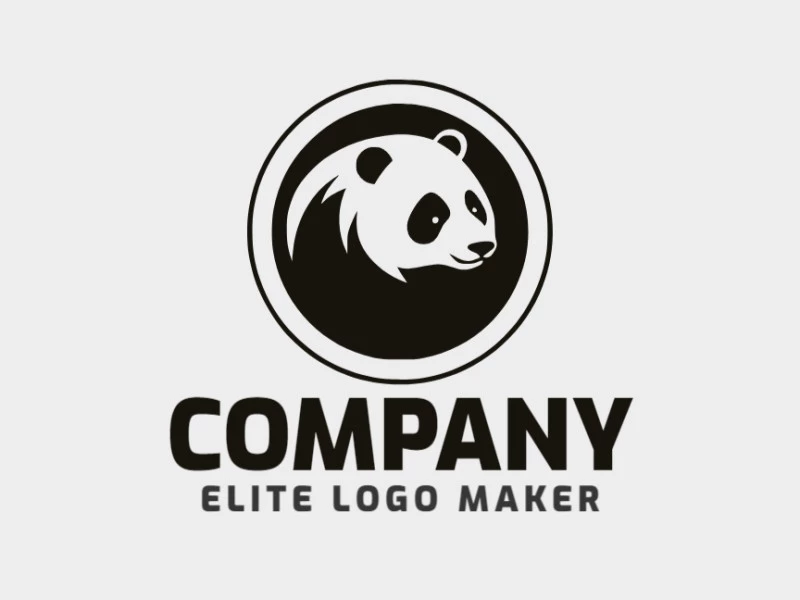 Elegante y estilizado, el logotipo minimalista del oso panda muestra la belleza atemporal del negro, capturando la esencia de la gracia y la tranquilidad.