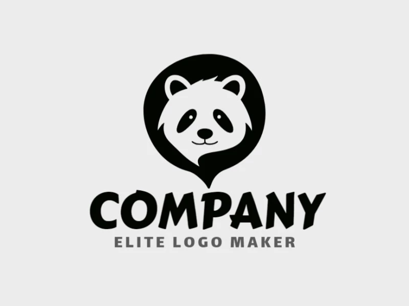 Logotipo ideal para diferentes negocios en forma de un oso panda, con diseño creativo y estilo mascota.