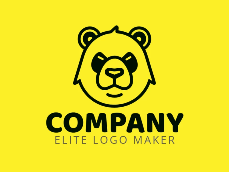 Un logotipo económico con diseño de cabeza de panda en estilo mascota, ofreciendo un aspecto juguetón y accesible con líneas audaces y simples.