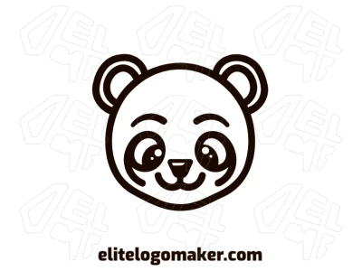 Un logo simple con la cabeza de un oso panda, diseñado para generar una apariencia limpia y moderna para una marca con atractivo minimalista.