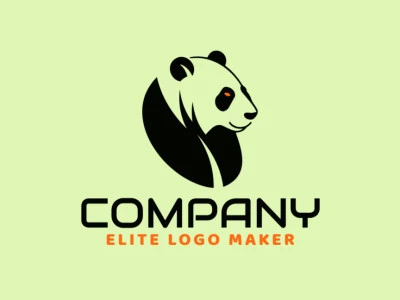 Un logotipo profesional y minimalista con la cabeza prominente y refinada de un oso panda, ideal para la representación de una marca sofisticada.