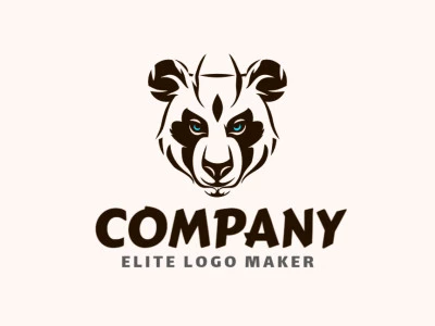 El logotipo muestra una cabeza de oso panda en estilo mascota, en una combinación de azul, negro y beige, ofreciendo una identidad visual amigable y juguetona.