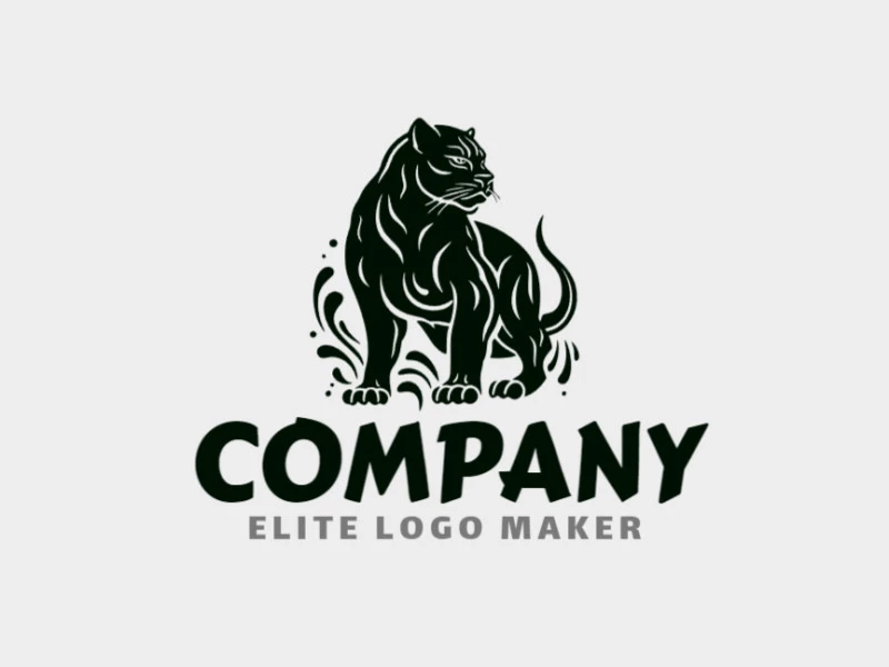 Logotipo personalizable en forma de una pantera con diseño creativo y estilo mascota.