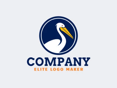 Logotipo profesional en forma de un pelícano con diseño creativo y estilo simple.