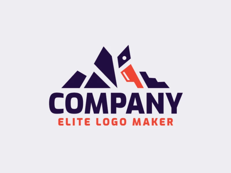 Crea un logotipo ideal para tu negocio en forma de un pelícano combinado con una montaña con un estilo abstracto y colores personalizables.