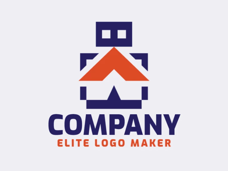 Logotipo disponible para descargar en forma de un usb combinado con una flecha con estilo simétrico y colores azul y naranja.