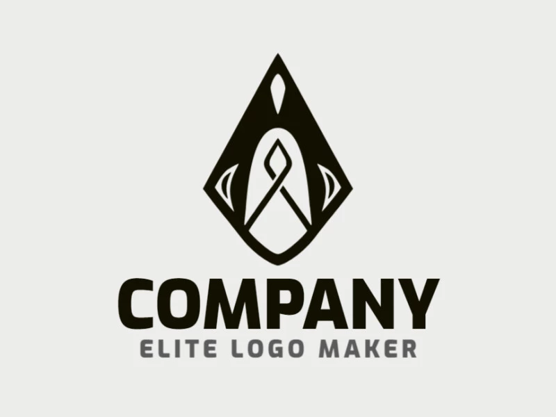 Logotipo ideal para diferentes negocios en forma de un pingüino, con diseño creativo y estilo simétrico.