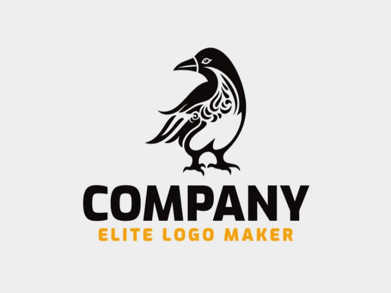 Crear su logotipo en línea con la forma de un pingüino con colores personalizables y estilo ornamentales.