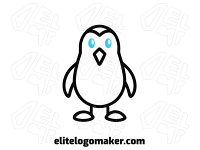Plantilla de logotipo con pingüino de formas simples en estilo limpio, perfecto para una identidad de marca distinta y moderna.