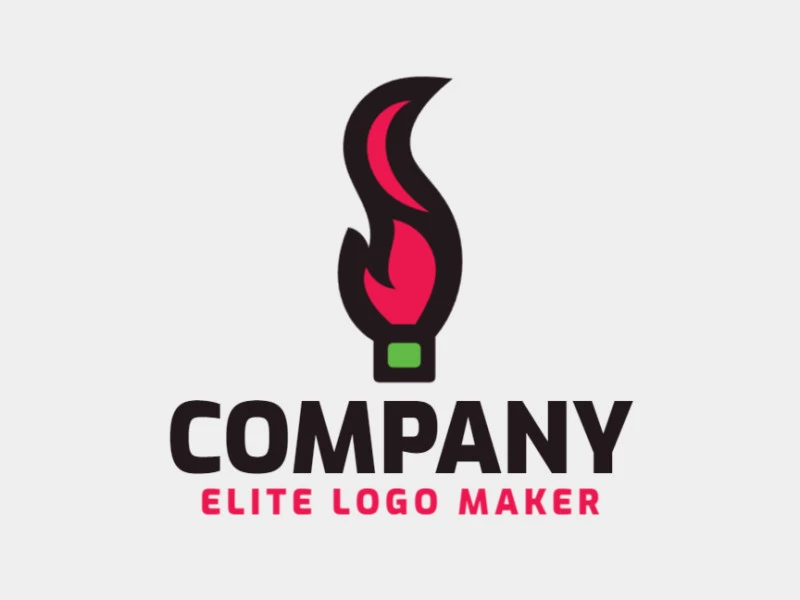 Crear su logotipo en línea con la forma de una pimienta, con colores personalizables y estilo simple.