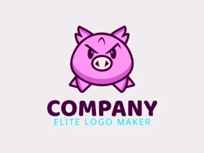 Un logotipo encantador y divertido con un cerdito, diseñado en un estilo infantil para evocar diversión e inocencia, perfecto para una marca dirigida a niños.