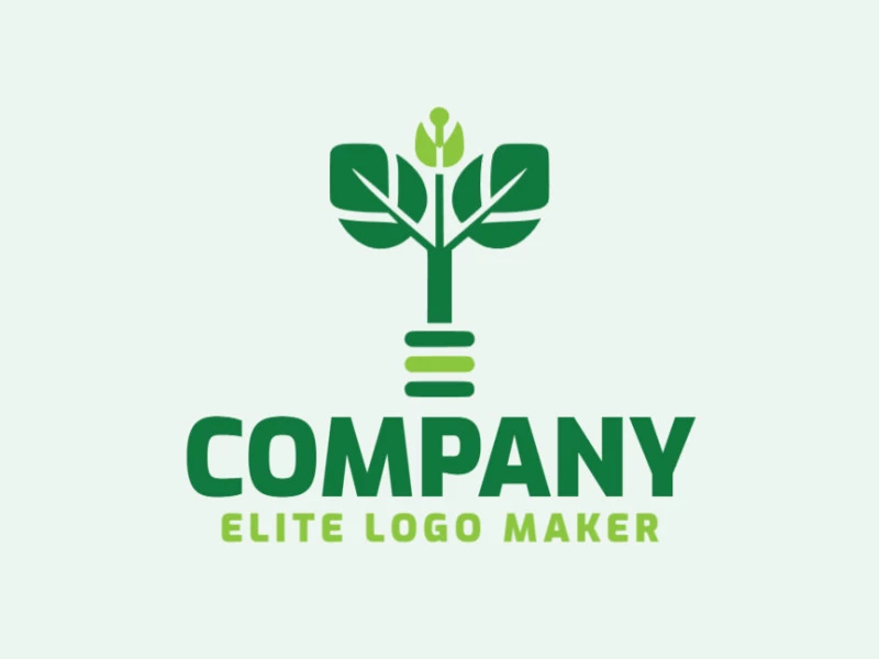 Logotipo personalizable en forma de una planta con diseño creativo y estilo abstracto.