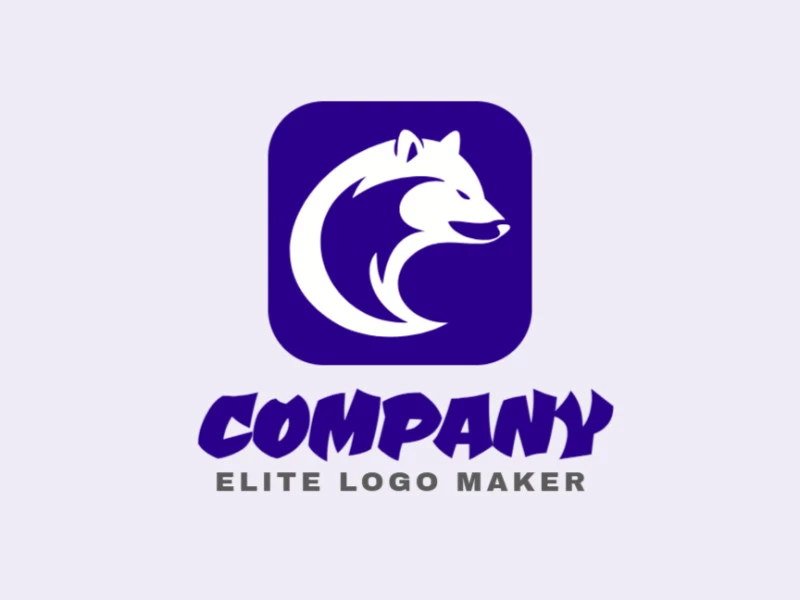 Logotipo simple en forma de un oso polar con diseño creativo.