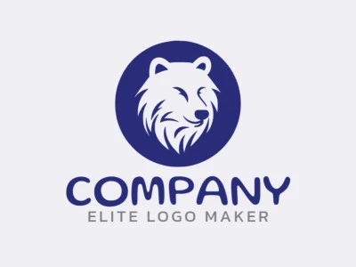 Logotipo personalizable en forma de un oso polar con diseño creativo y estilo abstracto.