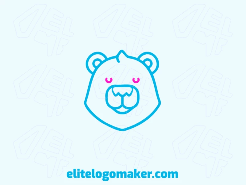 Un logotipo refinado y editable en estilo minimalista con la cabeza de un oso polar, diseñado con líneas limpias y una estética sofisticada y moderna.