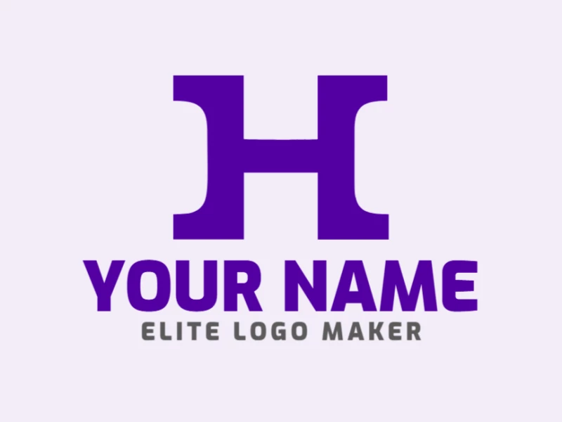 El logotipo de la empresa presenta la letra 'H' morada en estilo de letra inicial, simbolizando innovación y profesionalismo.