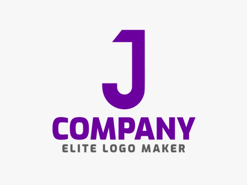 Un logotipo minimalista con la letra 'J' en púrpura, diseñado para ofrecer un atractivo visual diferente y moderno.