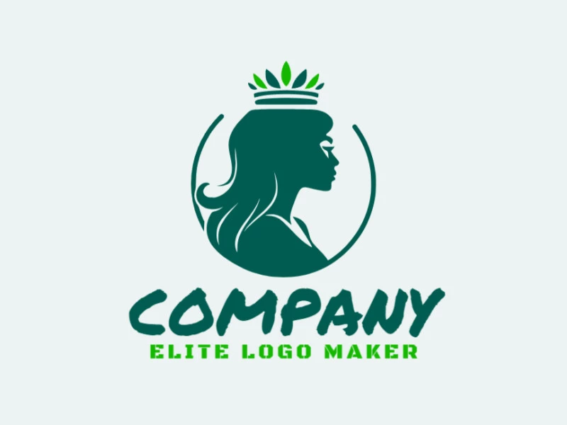 Logotipo ideal para diferentes empresas en forma de una reina con un estilo minimalista.