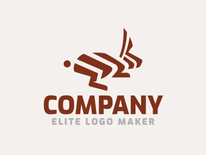 Logotipo ideal para diferentes empresas, en forma de un conejo con estilo ilustrativo.