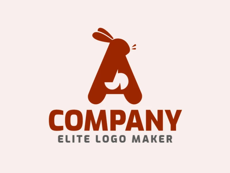 Un logotipo elegante con un gracioso conejo combinado con la letra 'A', diseñado con doble significado para crear un visual refinado y sofisticado.