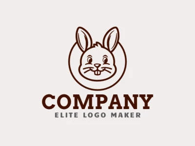 Un logotipo conceptual minimalista con un conejo dentro de una forma circular, que ofrece un diseño elegante y creativo ideal para la identidad de una empresa.