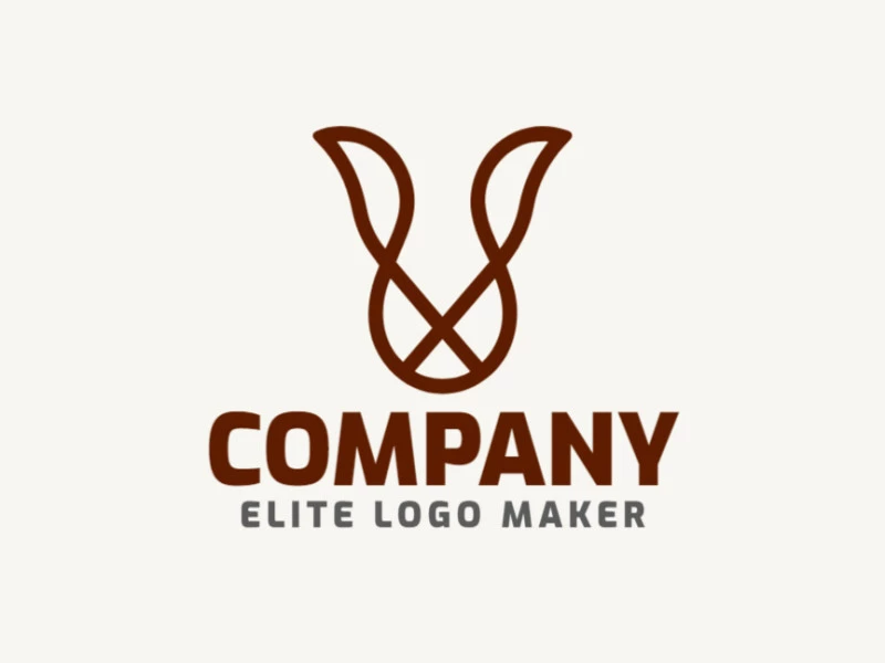 El logotipo minimalista presenta un conejo con una forma simple, creando un diseño limpio y eficaz que captura la atención con su elegancia.