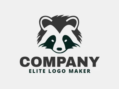 Logotipo ideal para diferentes empresas en forma de un mapache con un estilo abstracto.