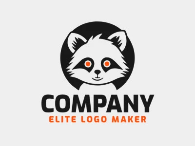 Logotipo profesional en forma de un mapache con diseño creativo y estilo abstracto.