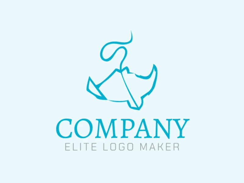 Crea un logotipo ideal para tu negocio en forma de una raya con un estilo abstracto y colores personalizables.