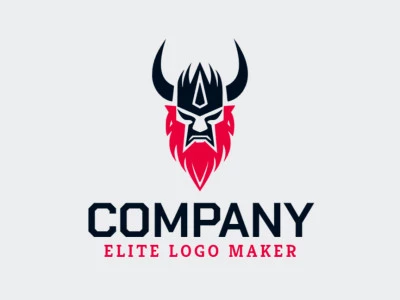 Logotipo simétrico con un diseño refinado que forma una barba roja en colores rojo y negro.