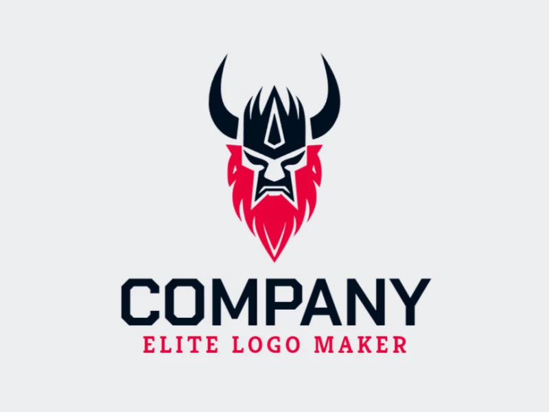 Logotipo simétrico con un diseño refinado que forma una barba roja en colores rojo y negro.