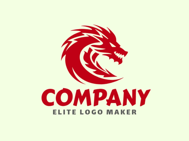 Logotipo en forma de un Dragon Rojo con el color rojo, este logotipo es ideal para diferentes áreas de negocio.