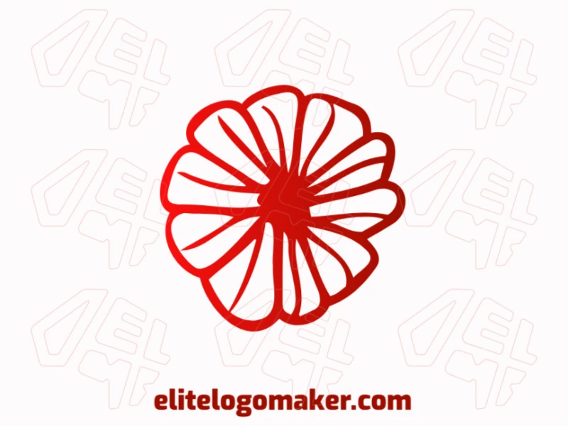 Logotipo creativo y elegante con una flor roja, diseñado con curvas elegantes y detalles artísticos para una identidad visual refinada y cautivadora.