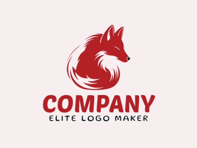 Crea un logotipo ideal para tu negocio en forma de un zorro rojo con un estilo abstracto y colores personalizables.