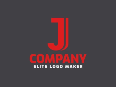 Un logotipo simple con la letra 'J' roja, diseñado con líneas limpias y versátil para varios propósitos.