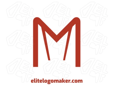 La letra "M" roja simple presenta un diseño notable que capta la atención con color audaz y estilo limpio para composición de logo creativo.