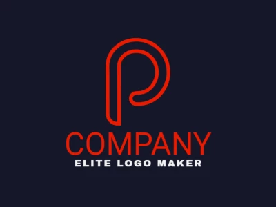 Un logotipo online lujoso con la letra 'P' en rojo, diseñado en estilo minimalista para generar una impresión refinada y moderna.