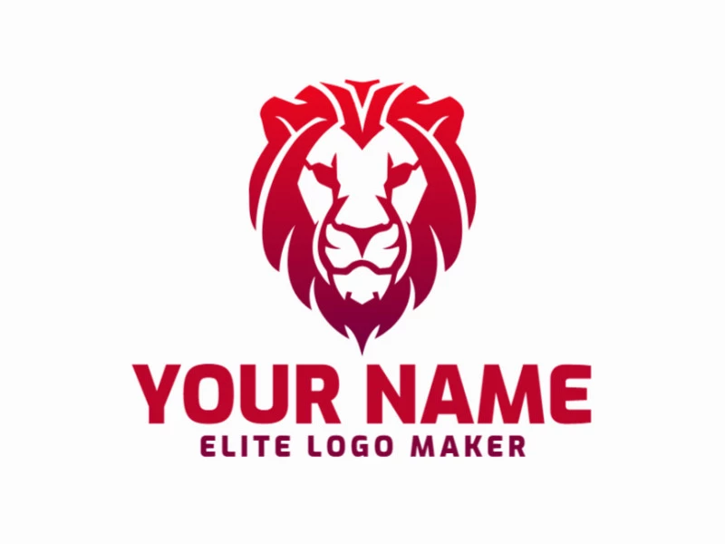 Un logo de estilo de degradado que presenta un león rojo, perfecto para varios propósitos y garantizado para ser llamativo.