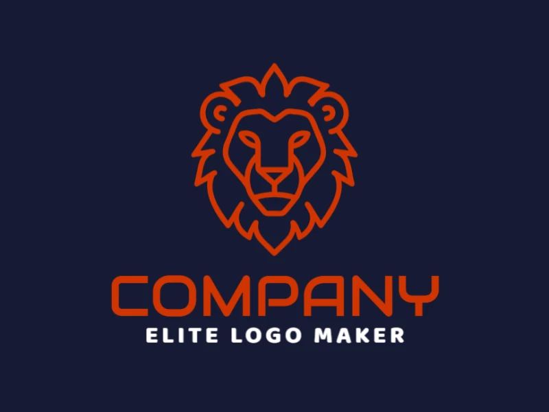 Un logotipo monoline que presenta un león rojo diseñado con líneas finas, creado para ofrecer una identidad visual excelente y elegante.