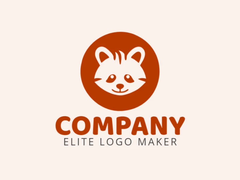 Logotipo ideal para diferentes empresas en forma de un panda rojo con un estilo abstracto.