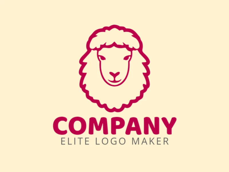 Crea un logotipo vectorizado que presente un diseño contemporáneo de una oveja roja y estilo mascota, con un toque de sofisticación.