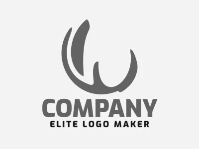 Cree un logotipo vectorial para su empresa en forma de una cabeza de rinoceronte con un estilo minimalista, el color utilizado es el gris.